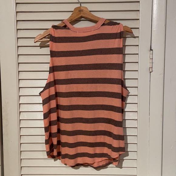 We The People top Size M Coral/grey stripes, cutouts around the collar bone. - Picture 4 of 5